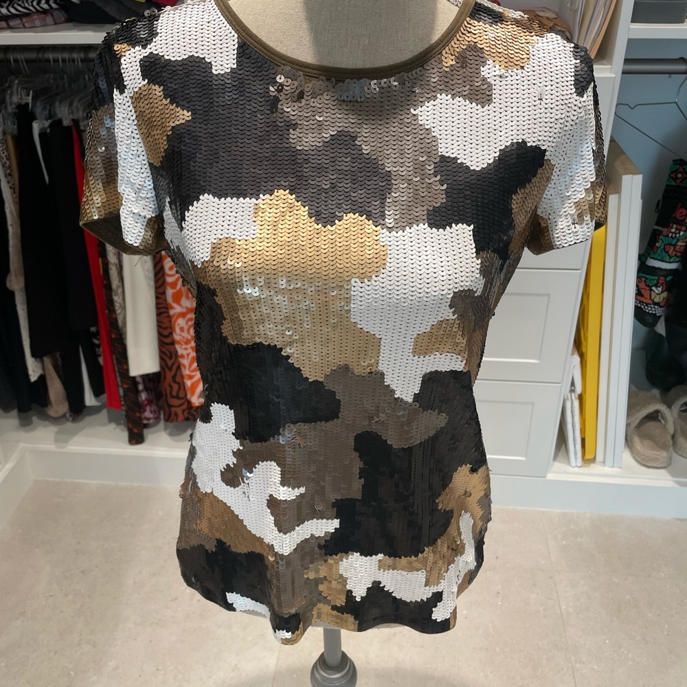 Sequence animal print blouse